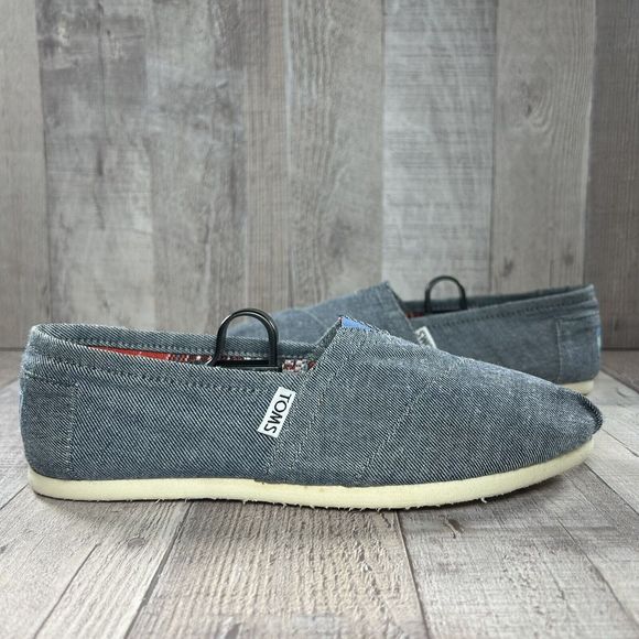 Toms Women's Alpargata Slip On Flats Casual Shoes Chambray Blue Size 7.5 - Picture 3 of 13